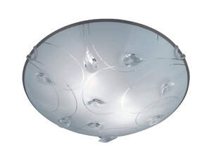 Plafons Carbonado 2xE27, 30 cm, balts/caurspīdīgs цена и информация | Потолочные светильники | 220.lv