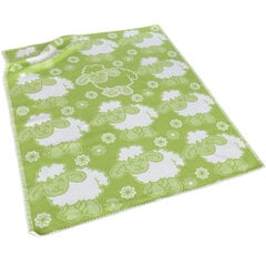 Хлопковое байковое одеяло Lammas от текстильного предприятия, зеленое, 100x118 см цена и информация | Одеяла | 220.lv