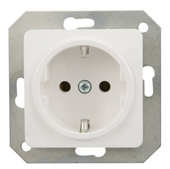Kontaktrozete RP16-002-02 ar zemējumu  balta SL250 cena un informācija | Elektrības slēdži, rozetes | 220.lv