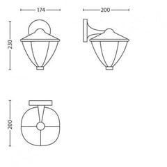 Sienas laterna ārā Philips Robin 1x4.5W 230V, melna цена и информация | Уличное освещение | 220.lv