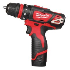 Аккумуляторная многофункциональная дрель-шуруповерт MILWAUKEE M12 BDDXKIT-202C цена и информация | Шуруповерты, дрели | 220.lv