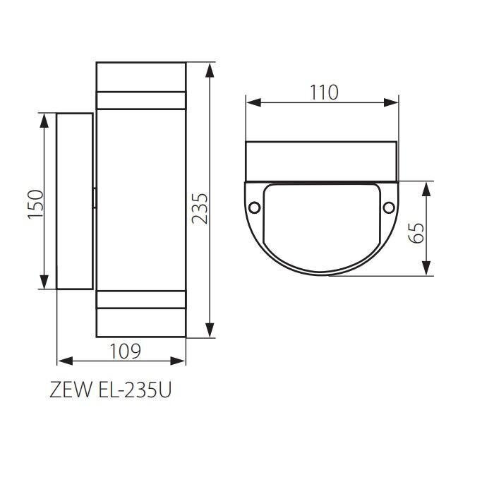 Sienas lampa Kanlux ZEW EL-235U-B 2x35W GU10 IP44, melnā krāsā цена и информация | Āra apgaismojums | 220.lv