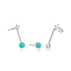 Серебряные серьги Ania Haie Tidal Turquoise Stud 901028195 цена и информация | Серьги | 220.lv