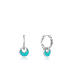 Ania Haie sudraba auskari Tidal Turquoise Crescent Huggie Hoops 901028201 цена и информация | Серьги | 220.lv