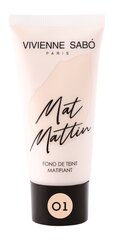 Vivienne Sabo Mattifying foundation Matifiant Mat Mattin tonālais krēms, 01 Ivory цена и информация | Пудры, базы под макияж | 220.lv