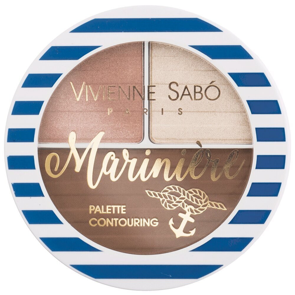 Vivienne Sabo Face Countouring Palette Mariniere konturēšanas palete, 02 Bronzer / dark highlighter / light highlighter cena un informācija | Grima bāzes, tonālie krēmi, pūderi | 220.lv