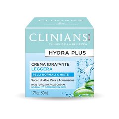 Clinians Hydra Plus nomierinošs, mitrinošs, viegls sejas krēms normālai un jauktai ādai 50 ml цена и информация | Кремы для лица | 220.lv