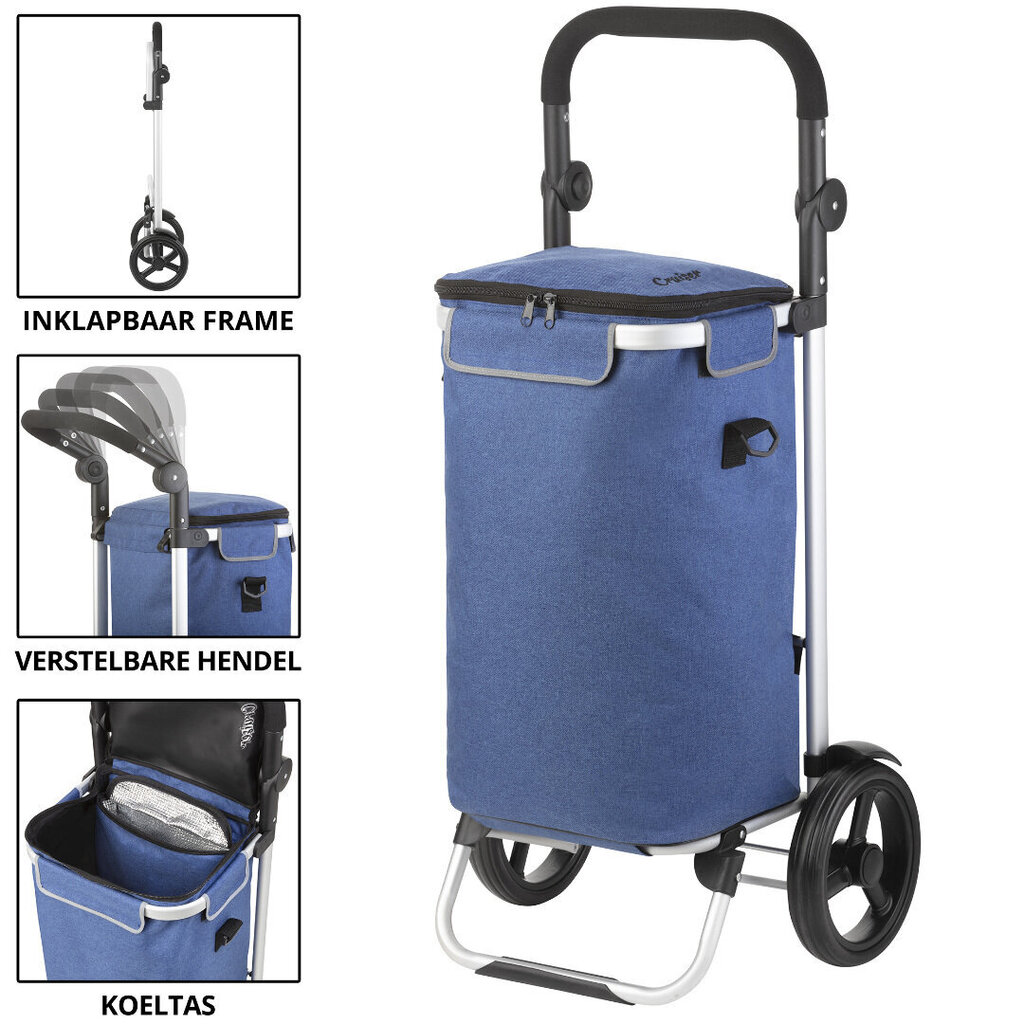 Carryon iepirkumu soma uz riteņiem ar aukstuma kabatu, zilā krāsā 901024177 cena un informācija | Iepirkumu somas | 220.lv