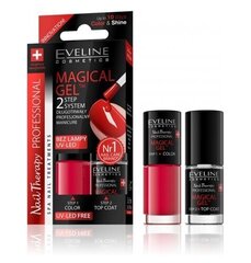 Eveline Cosmetics Nail Therapy Magical Gel gēla-efekta nagu laka, Nr. 07 sarkana, 2x5 ml cena un informācija | Nagu lakas, stiprinātāji | 220.lv