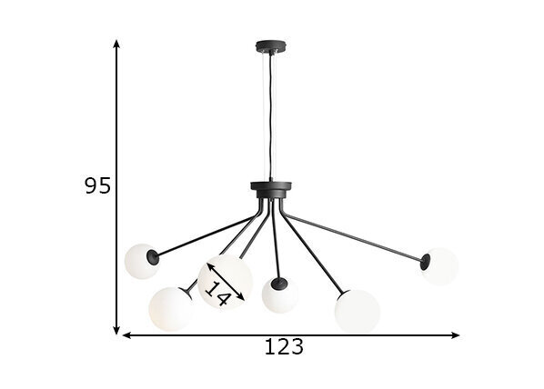Griestu lampa Holm, 6 x 40 W 891172220 cena un informācija | Piekaramās lampas | 220.lv