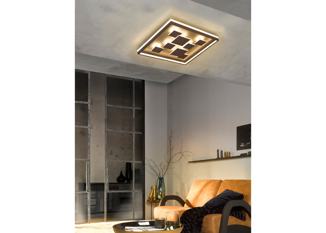 Griestu lampa Rico LED, brūna/rūsas toņa, 6x 46 W/6300 lm 891099634 cena un informācija | Griestu lampas | 220.lv