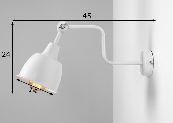 Sienas lampa Frik, balta, 60 W cena un informācija | Sienas lampas | 220.lv