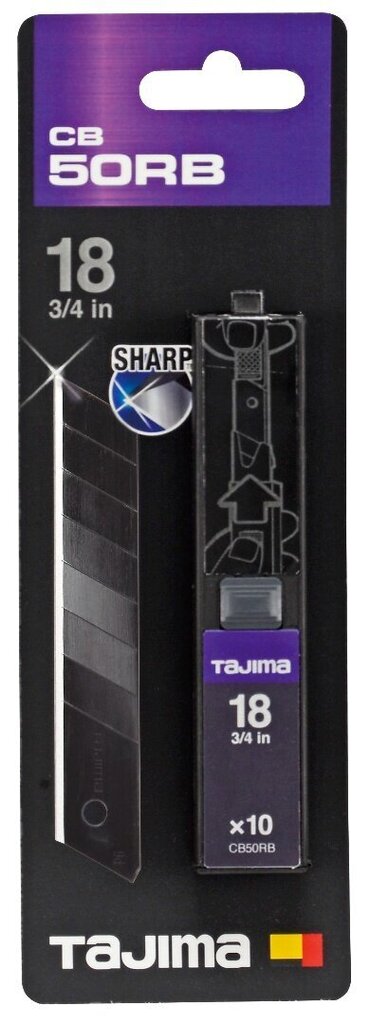 Tajima nolaužami asmeņi 18mm, DORA Razar Black Blades, iepakojumā 10 asmeņi cena un informācija | Rokas instrumenti | 220.lv