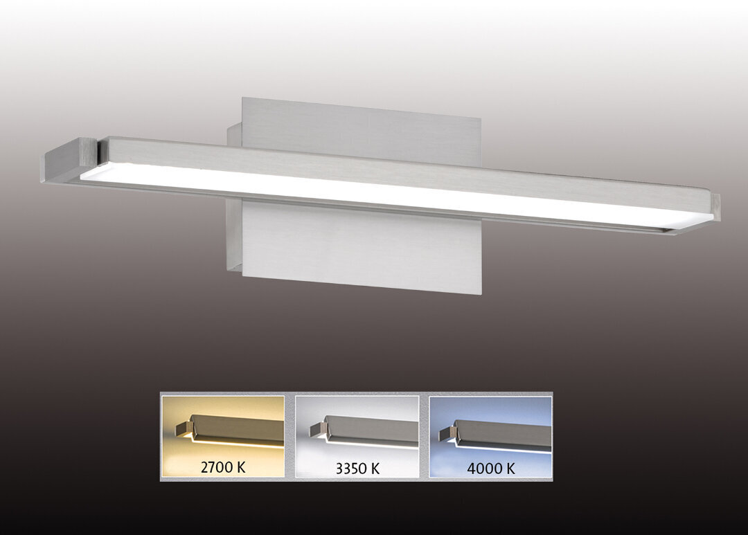 Sienas lampa Pare LED, matēta niķeļa toņa/balta, 1x 14 W/1400 lm цена и информация | Sienas lampas | 220.lv