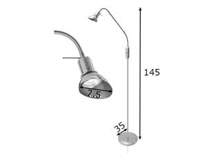 Stāvlampa Ingo, birstēta tērauda apdares, 35 W цена и информация | Торшеры | 220.lv