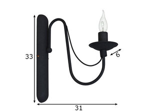 Настенный светильник Roza, черный цена и информация | Настенные светильники | 220.lv