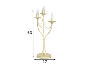 Galda lampa Roza, krēmkrāsas, 3x 40 W cena un informācija | Galda lampas | 220.lv