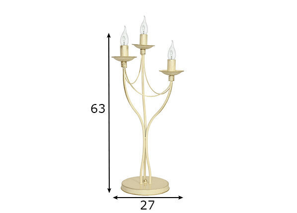 Galda lampa Roza, krēmkrāsas, 3x 40 W cena un informācija | Galda lampas | 220.lv