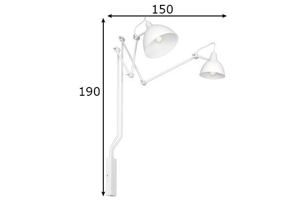 Sienas lampa Aida, balta, 2x 60 W/E27 цена и информация | Sienas lampas | 220.lv