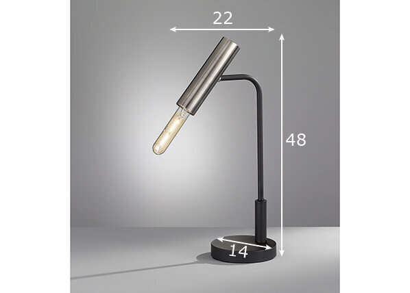 Galda lampa Dean, melna/niķeļa toņa, 25 W цена и информация | Galda lampas | 220.lv