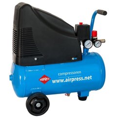 Airpress HLO 215-25 bezeļļas kompresors, 24L, 1.1 kW/1.5 HP, 215L/min цена и информация | Компрессоры | 220.lv