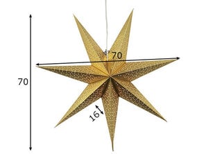 Звезда из бумаги Dot 70см, золотистый цена и информация | Рождественские украшения | 220.lv