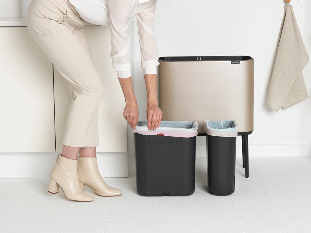 Brabantia atkritumu tvertne Bo Touch Bin 11 + 23L, Champagne cena un informācija | Miskastes | 220.lv