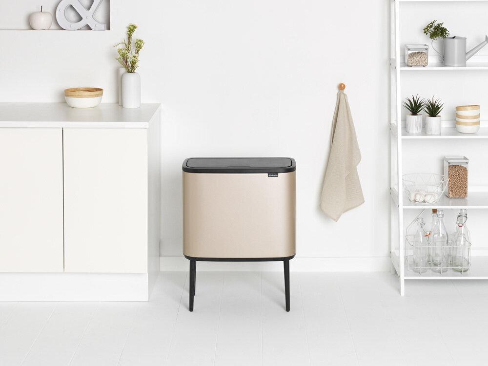 Brabantia atkritumu tvertne Bo Touch Bin 11 + 23L, Champagne цена и информация | Miskastes | 220.lv