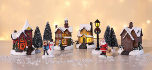 Ziemassvētku vecīša ciemata figūra ar LED lampām cena un informācija | Ziemassvētku dekorācijas | 220.lv