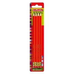 Простые карандаши 4 шт. с ластиком цена и информация | Принадлежности для рисования, лепки | 220.lv