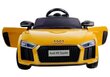 Elektriskā sporta automašīna bērniem Audi R8 Spyder, dzeltena цена и информация | Bērnu elektroauto | 220.lv