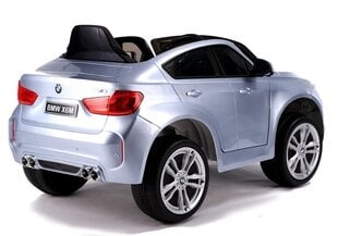 Elektriskā apvidus automašīna bērniem BMW X6M, krāsota sudraba krāsā cena un informācija | Bērnu elektroauto | 220.lv