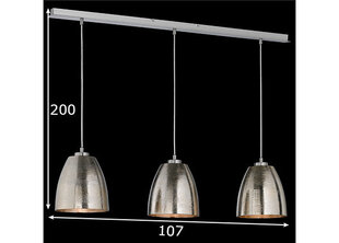 Griestu lampa Cannes, matēta niķeļa apdares, 3x 40 W цена и информация | Потолочные светильники | 220.lv