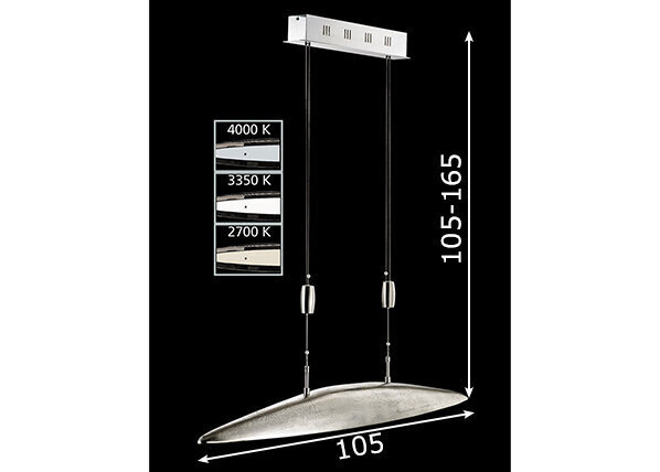 Griestu lampa Colmar LED, antīka niķeļa/niķeļa toņa цена и информация | Piekaramās lampas | 220.lv