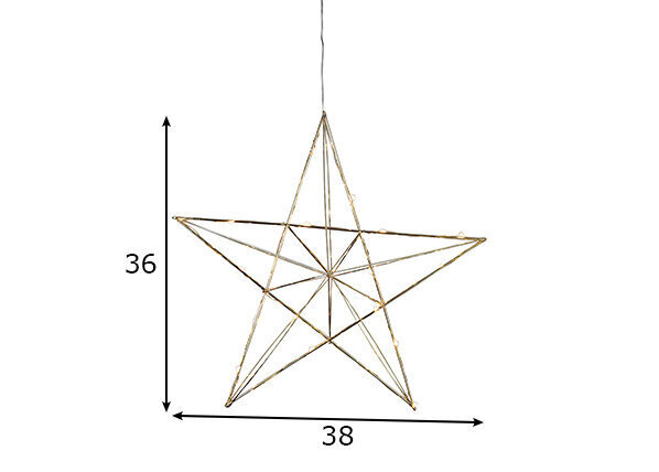 Zvaigznes formas lampa Line, vara tonis cena un informācija | Ziemassvētku dekorācijas | 220.lv