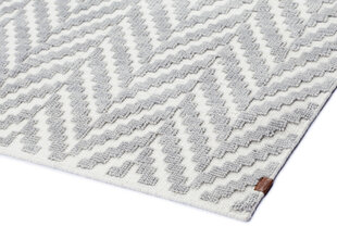 Narma austs vilnas paklājs KUUSAMO, roku darbs, baltā-pelēkā krāsā, 160 x 230 cm cena un informācija | Paklāji | 220.lv