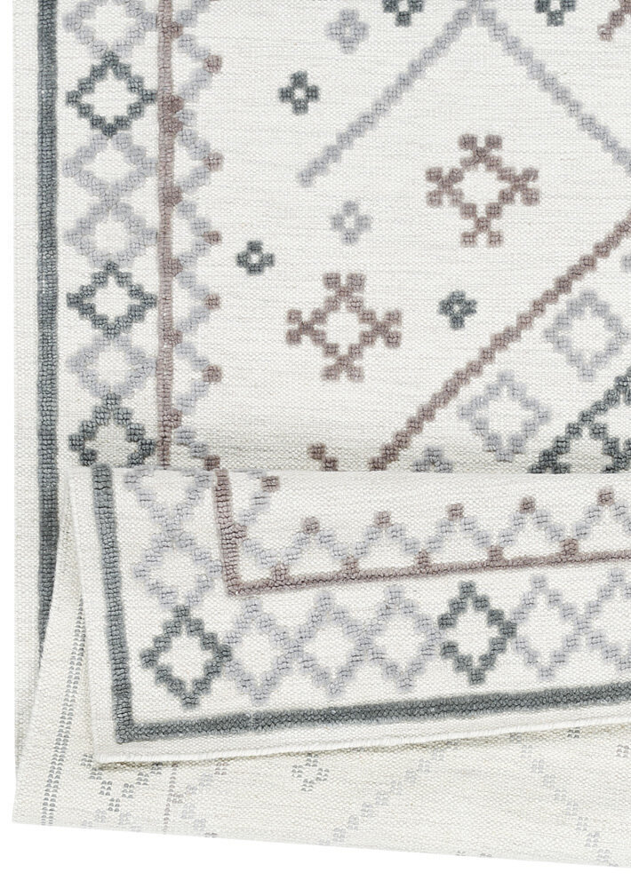 Narma austs vilnas paklājs PALANGA, roku darbs, pelēkā-bēšā krāsā, 140 x 200 cm cena un informācija | Paklāji | 220.lv