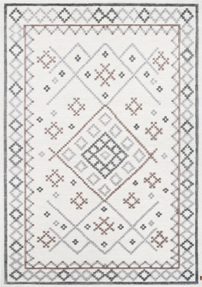 Narma austs vilnas paklājs PALANGA, roku darbs, pelēkā-bēšā krāsā, 140 x 200 cm cena un informācija | Paklāji | 220.lv