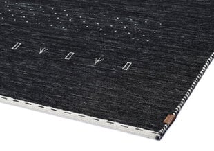 Narma austs vilnas paklājs TORNIO, roku darbs, tumši pelēks, 160 x 230 cm cena un informācija | Paklāji | 220.lv