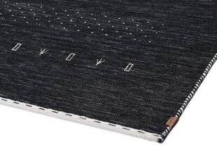 Narma austs vilnas paklājs TORNIO, roku darbs, tumši pelēks, 140 x 200 cm cena un informācija | Paklāji | 220.lv