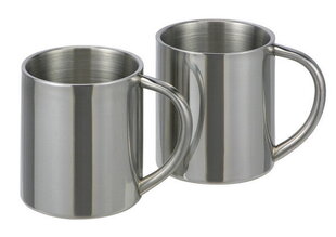 Набор металлических чашек с двойными стенками, 2 шт. цена и информация | Стаканы, фужеры, кувшины | 220.lv