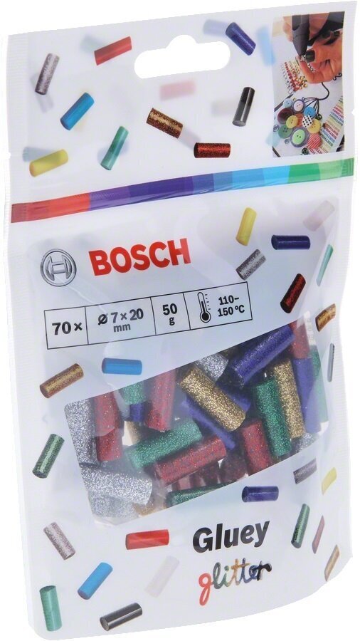 Bosch Glitter Mix līmes stienīši priekš Bosch Gluey Pen, 70gab. cena un informācija | Līmes | 220.lv