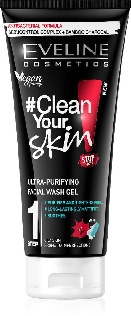 Eveline Clean Your Skin attīroša sejas želeja 200 ml cena un informācija | Sejas ādas kopšana | 220.lv