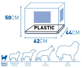 Duvo+ būris ar 2 durvīm un plastmasas paliktni S / 62x44x50 cm melns цена и информация | Игрушки для мальчиков | 220.lv