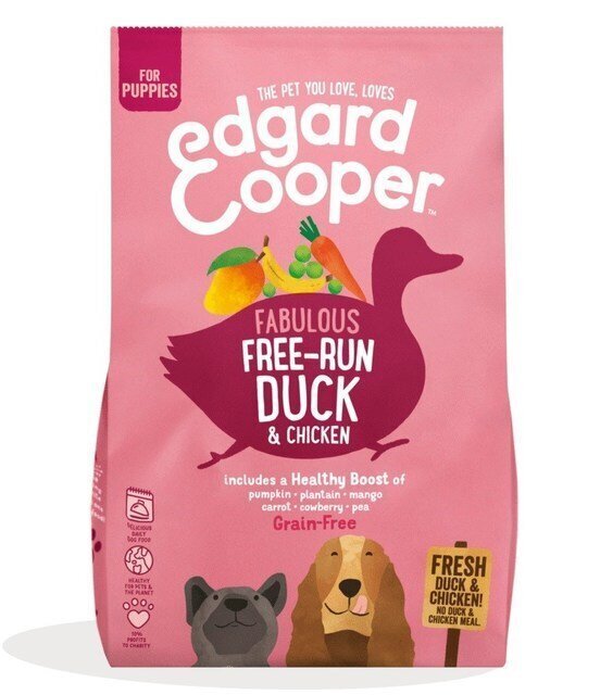 Barība kucēniem Edgard Cooper ar brīvībā audzētas pīles/vistas garšu, 700 g cena un informācija | Sausā barība suņiem | 220.lv