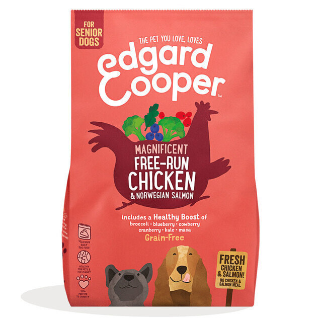 Barība suņiem senioriem Edgard Cooper Free-Run Chicken/Norvēģijas laša, 7 kg cena un informācija | Sausā barība suņiem | 220.lv