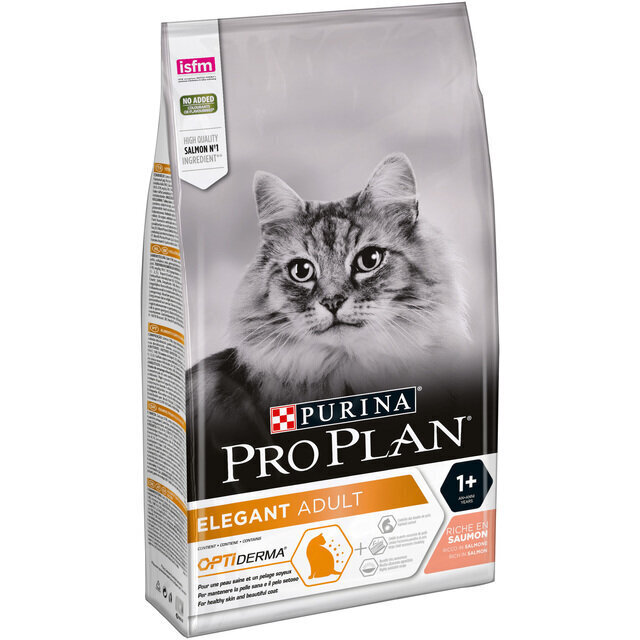 Kaķu barība Pro Plan Optiderma Elegant, ar lasi, 1,5 kg cena un informācija | Sausā barība kaķiem | 220.lv