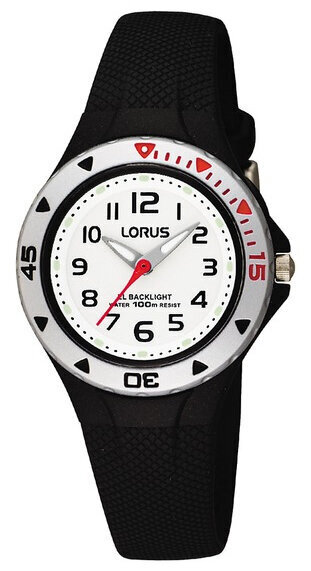 Lorus bērnu rokas pulkstenis, melnā krāsā 901010898 cena un informācija | Bērnu aksesuāri | 220.lv