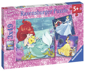 Пазл с принцессами Ravensburger Princess, 3 х 49 д. цена и информация | Пазлы | 220.lv