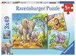 Ravensburger Puzzle 3in1 Savvaļas dzīvnieki 080038V cena un informācija | Puzles, 3D puzles | 220.lv